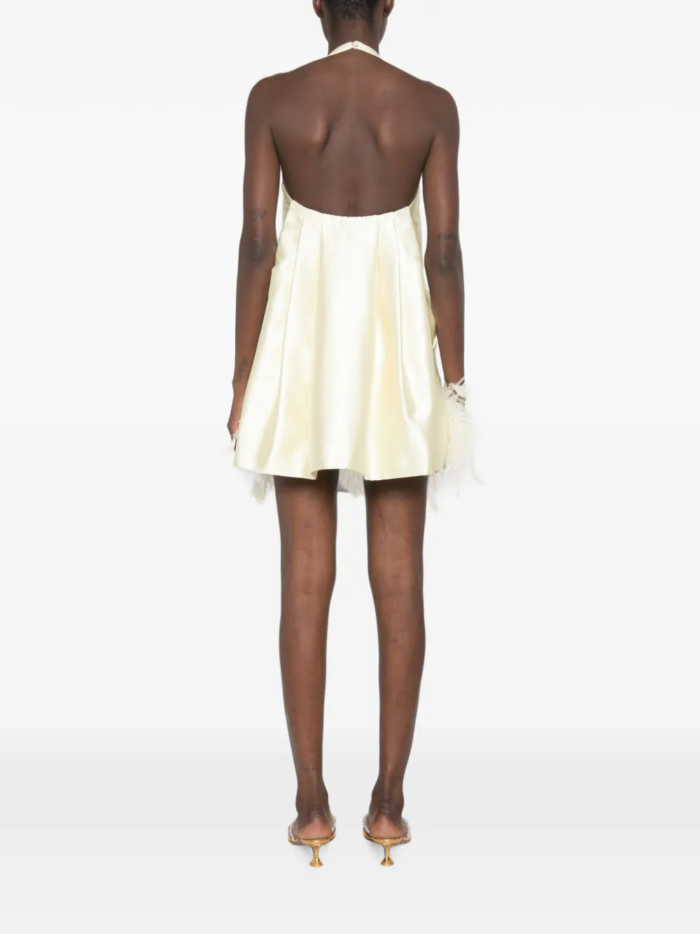 Minikleid mit Federbesatz