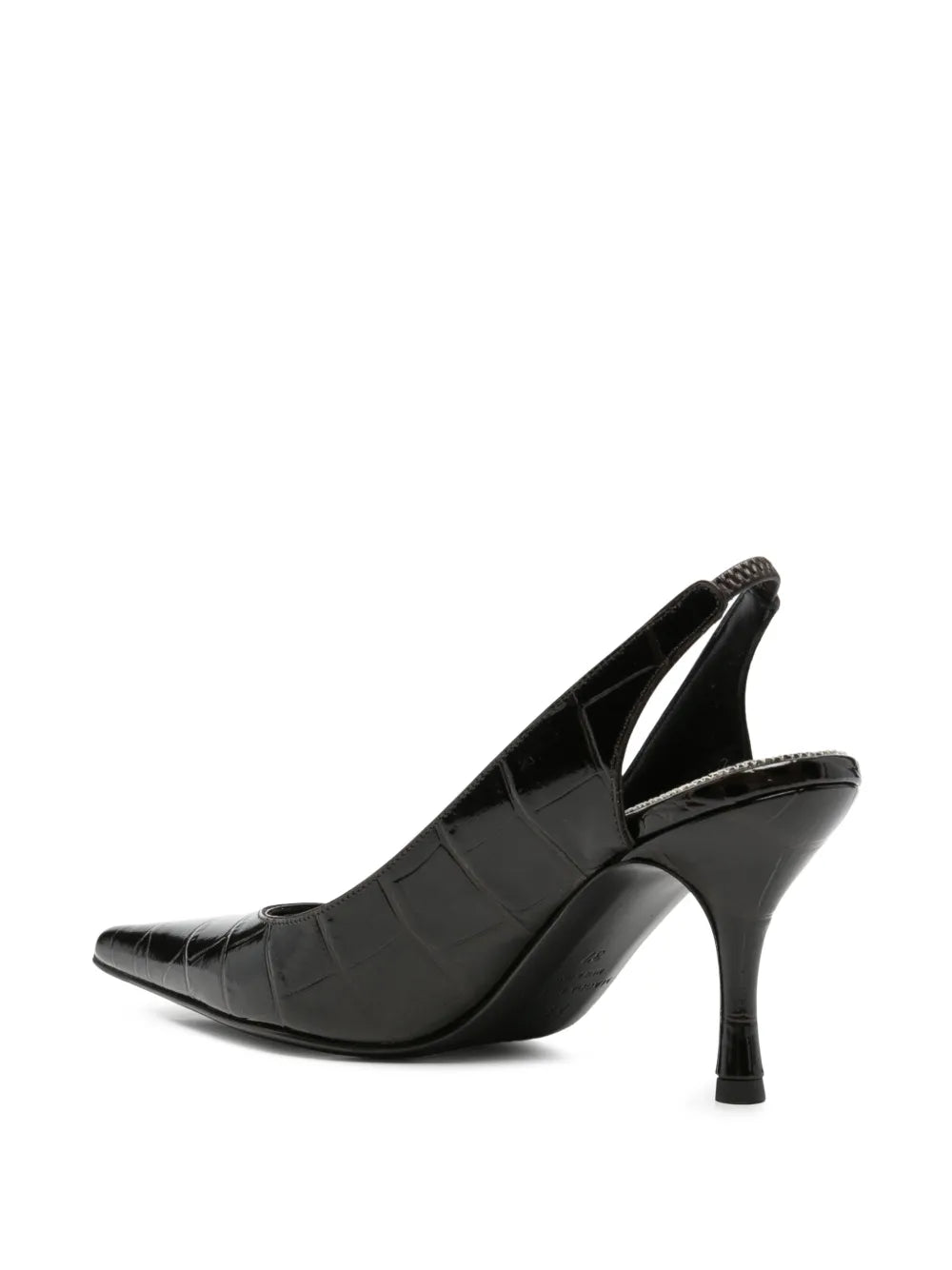 Slingback-Pumps mit Kroko-Effekt