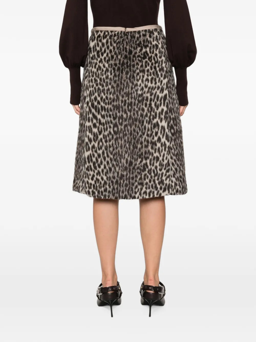 Trionfo Midi-Rock mit Leoparden-Print
