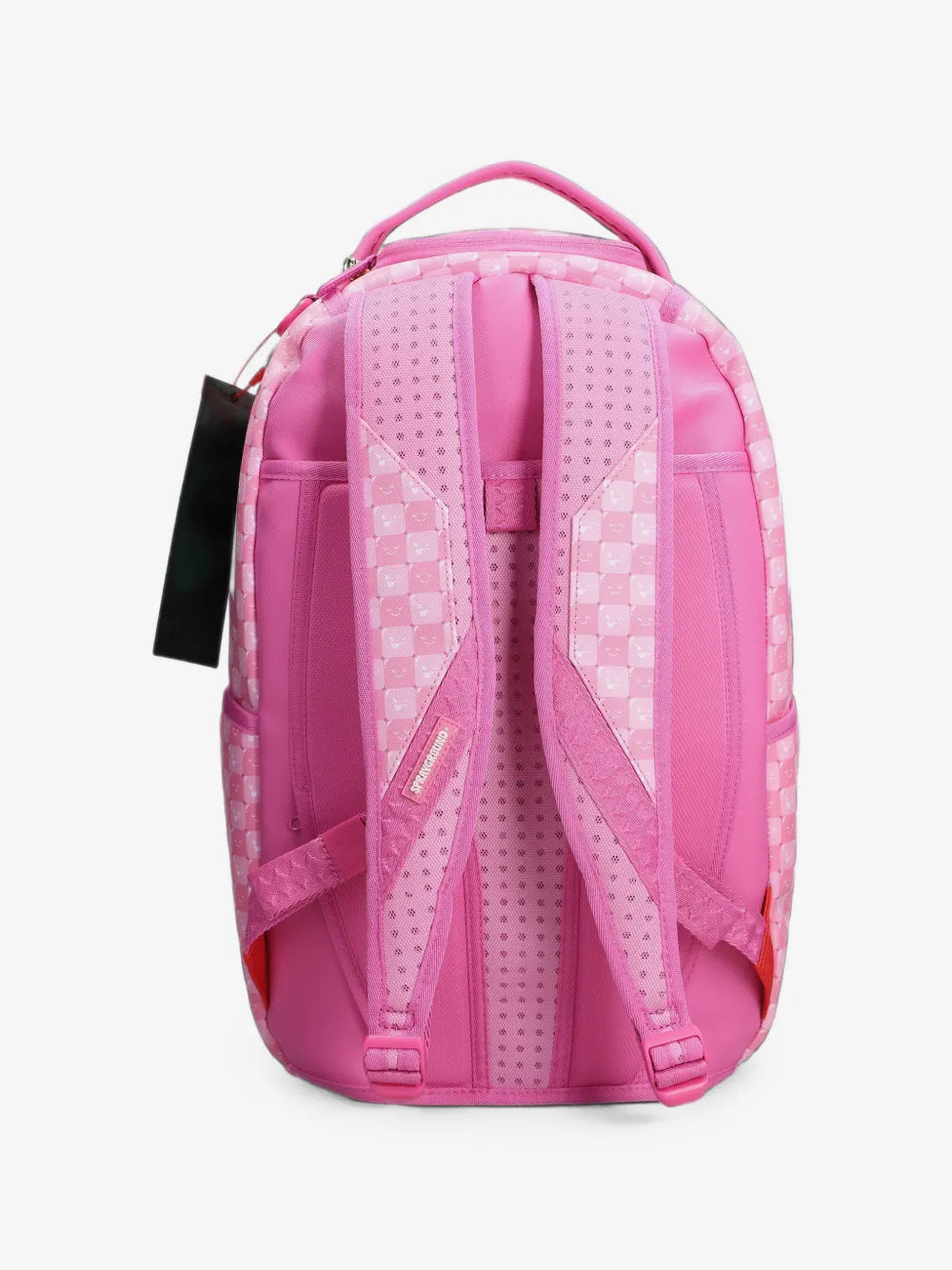 karierter Rucksack mit Smiley-Print