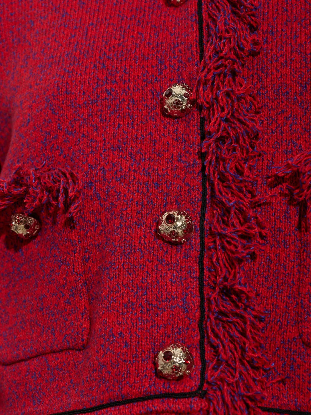Ausgefranste Damen Strickjacke