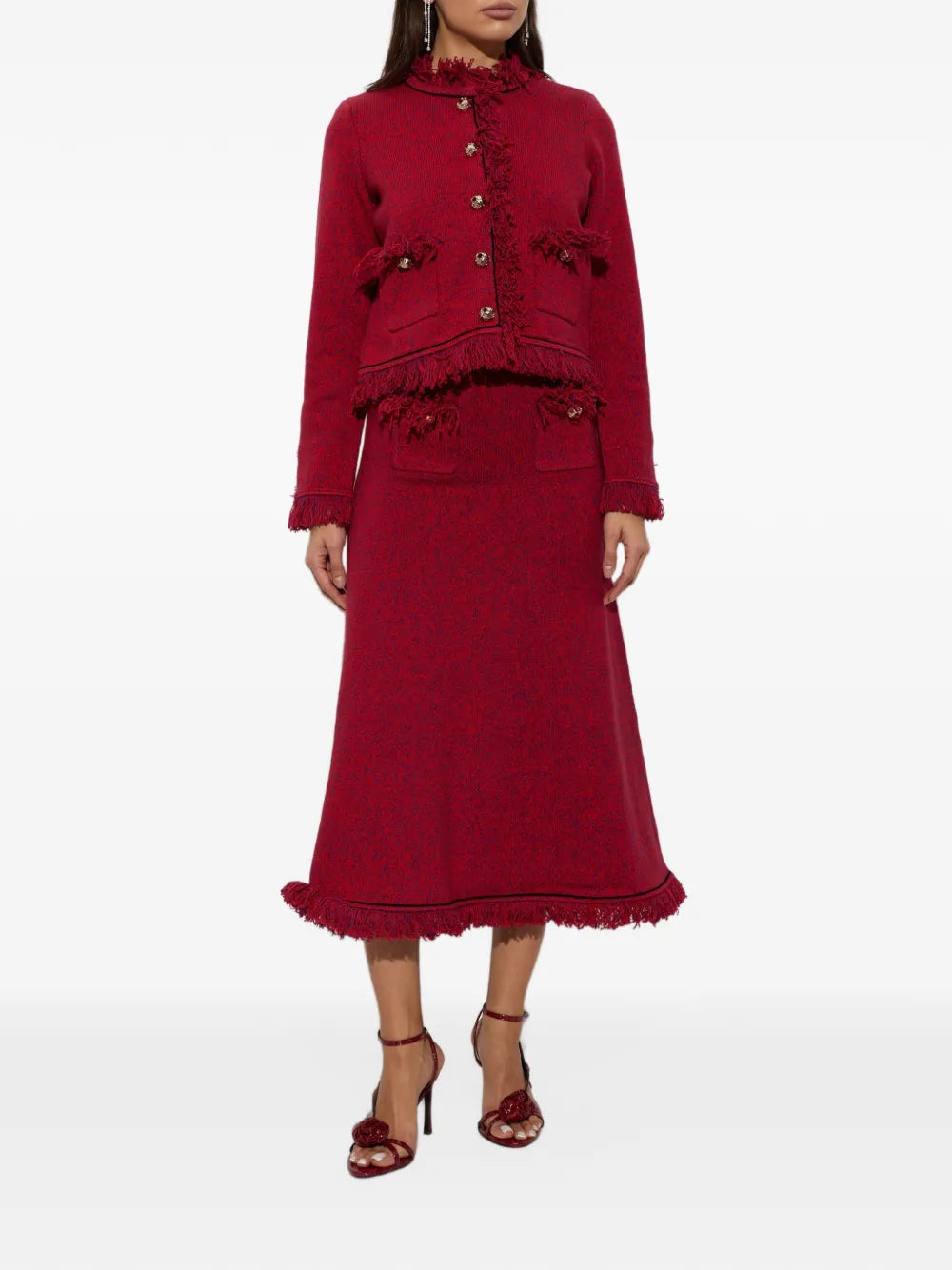 Ausgefranste Damen Strickjacke