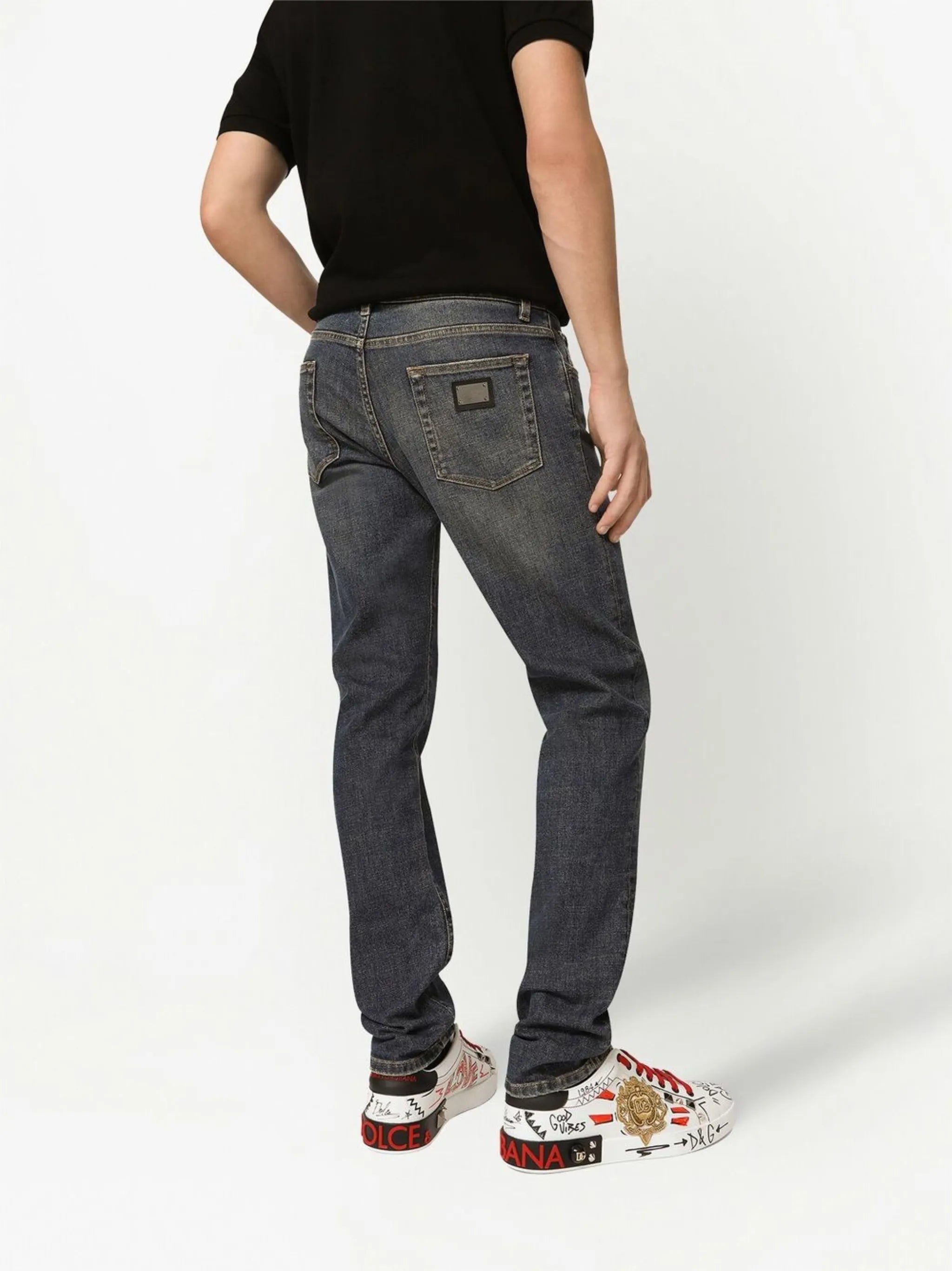 Skinny jeans with logo application