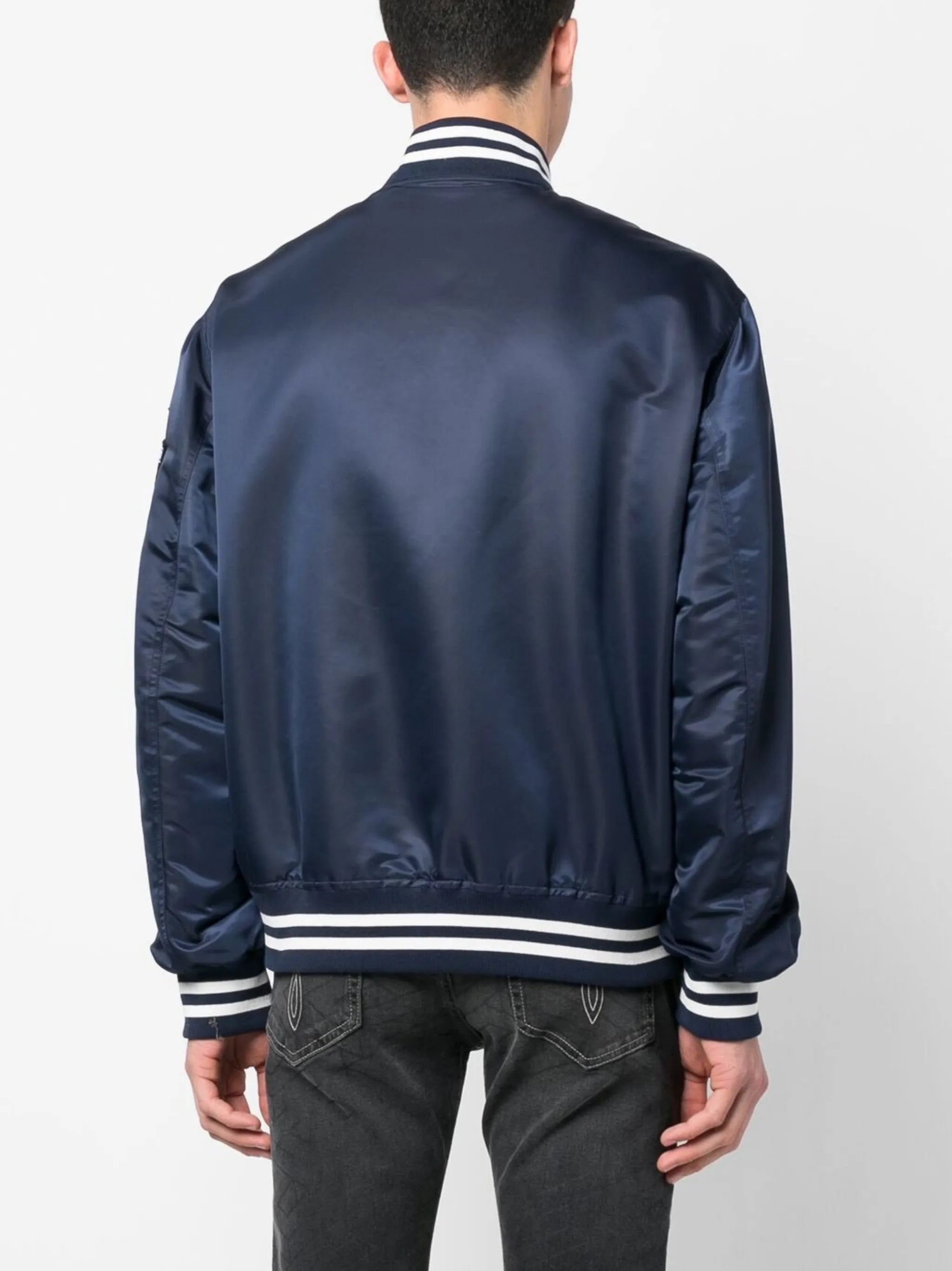 Logo-appliqué bomber jacket