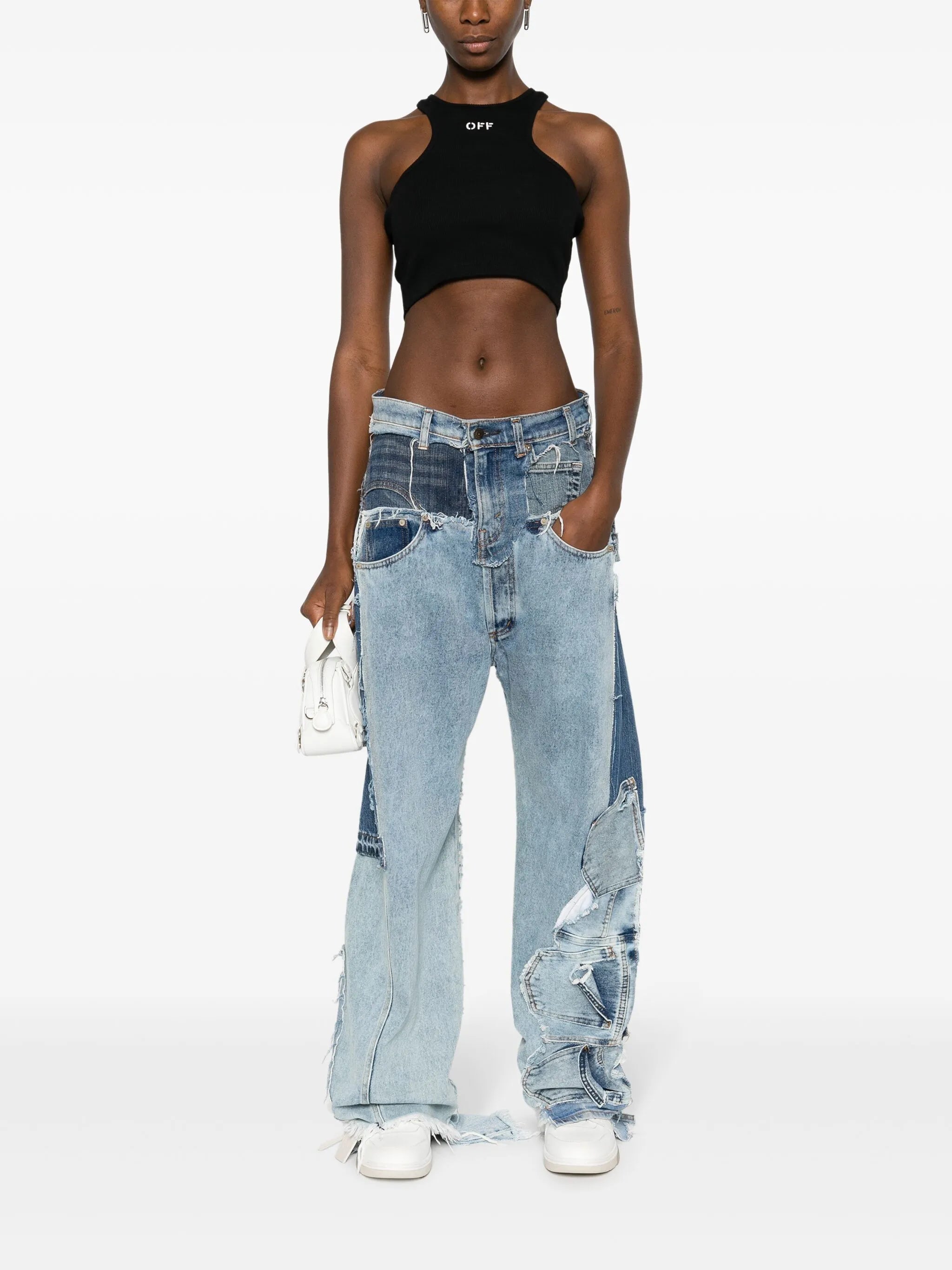 Gerippté Off-Stamp Cropped-Top