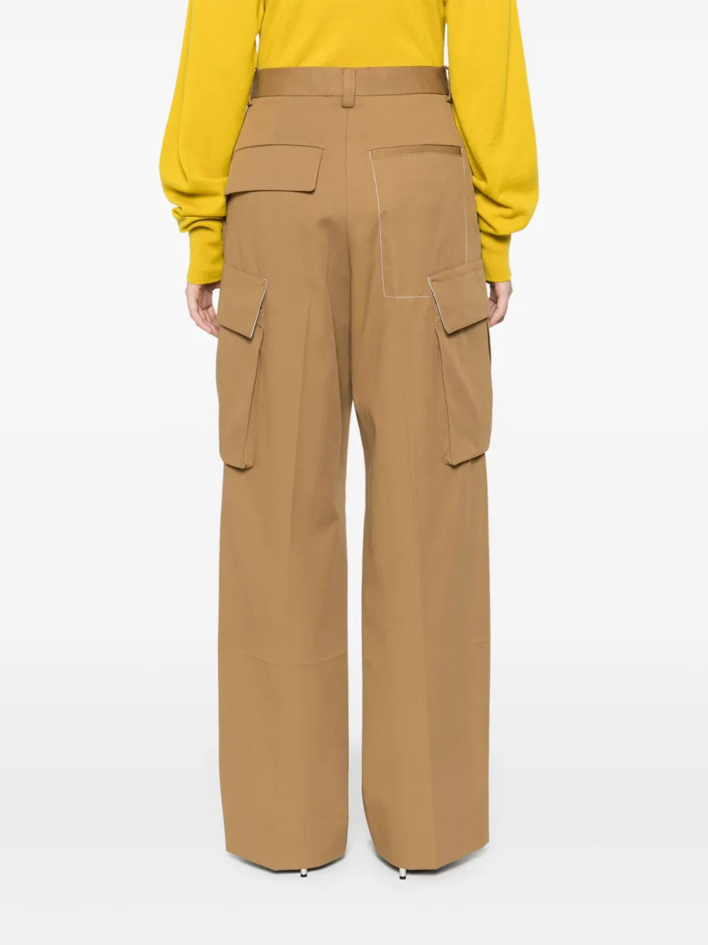 Straight cargo pants made of twill