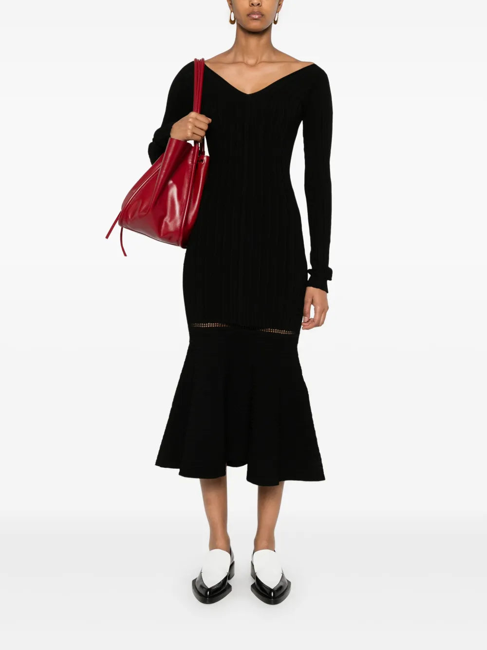 žebrované midi šaty