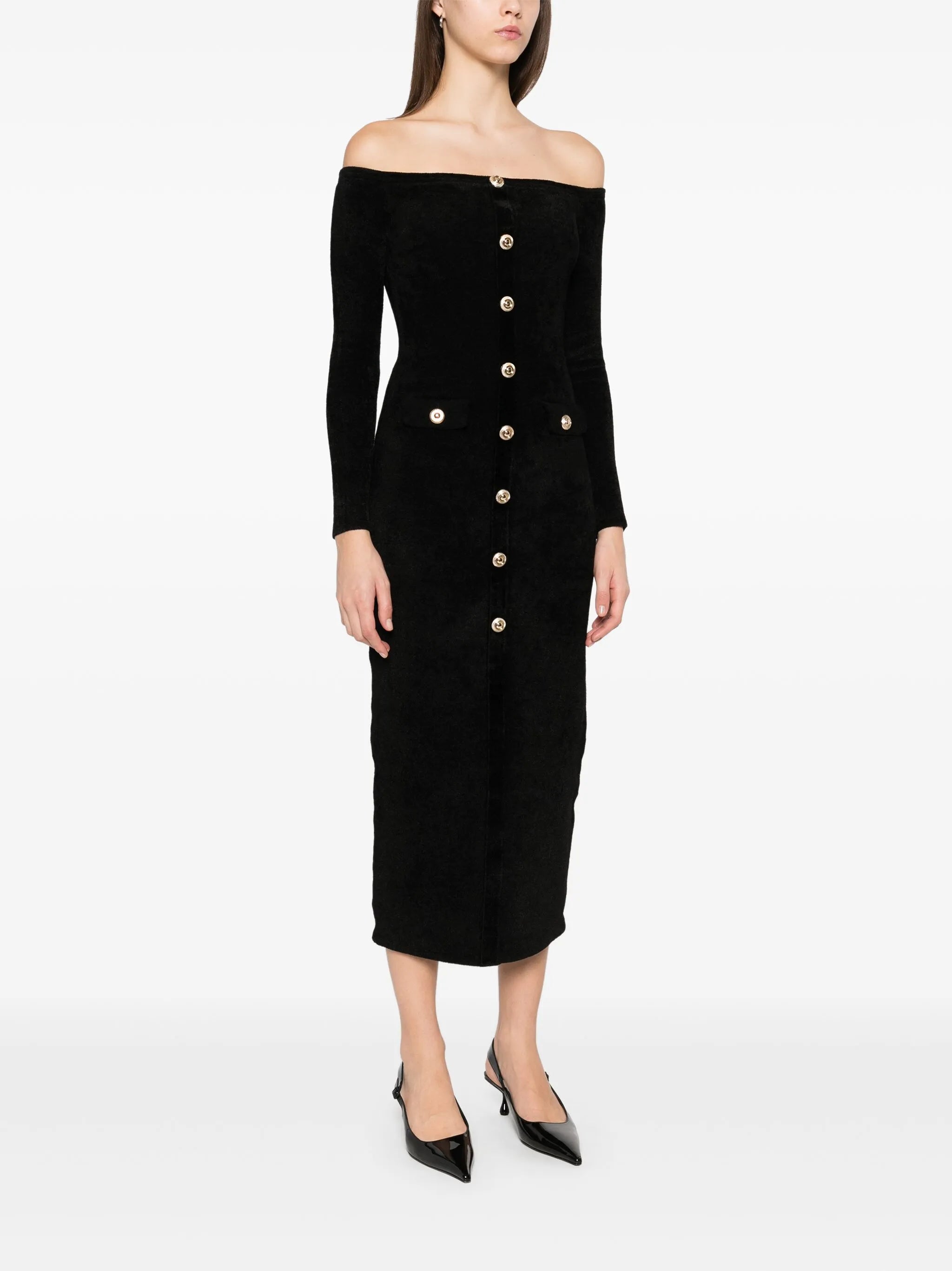 Pletené chenilové maxi šaty