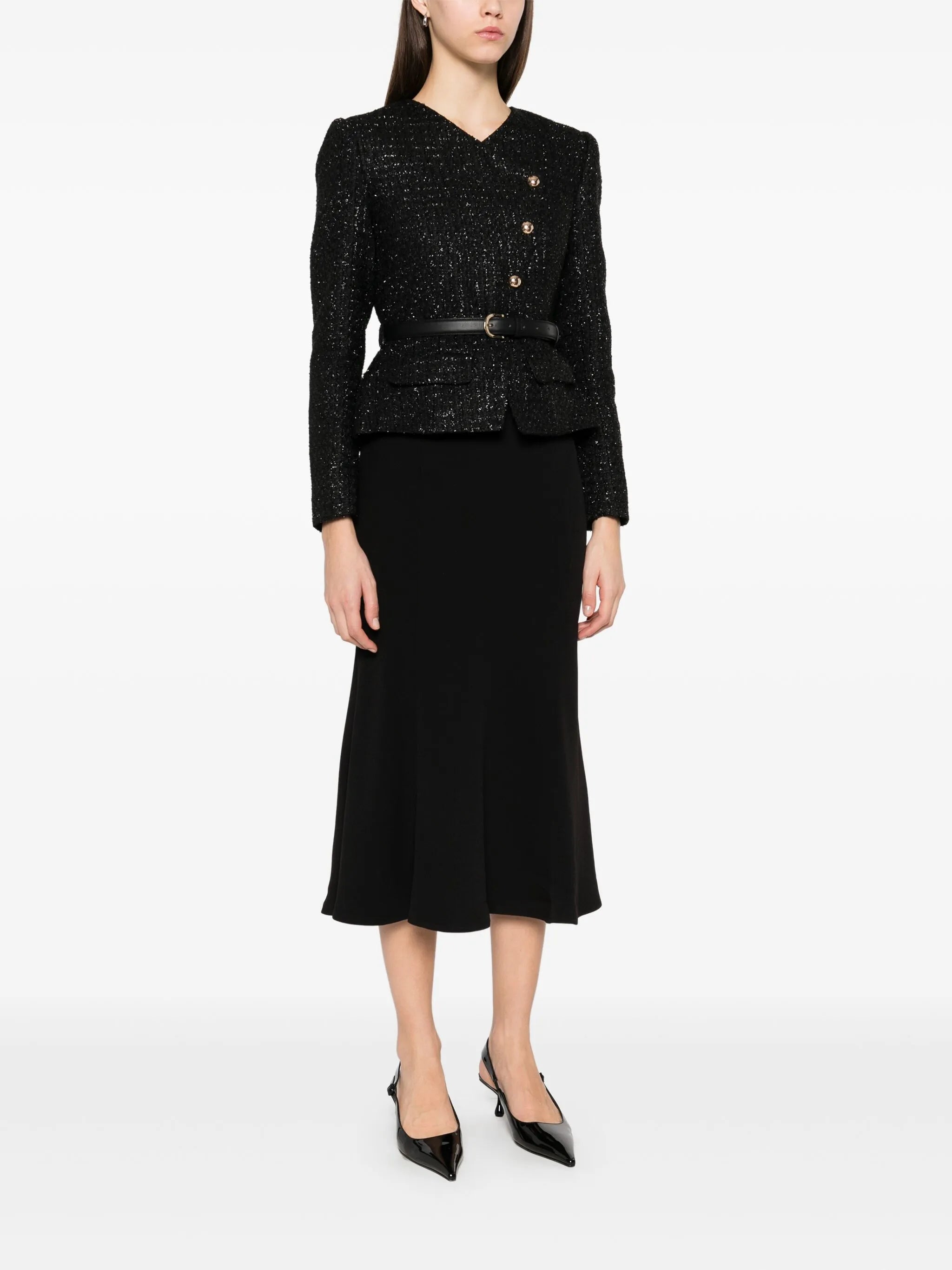 Asymetrické boucle midi šaty