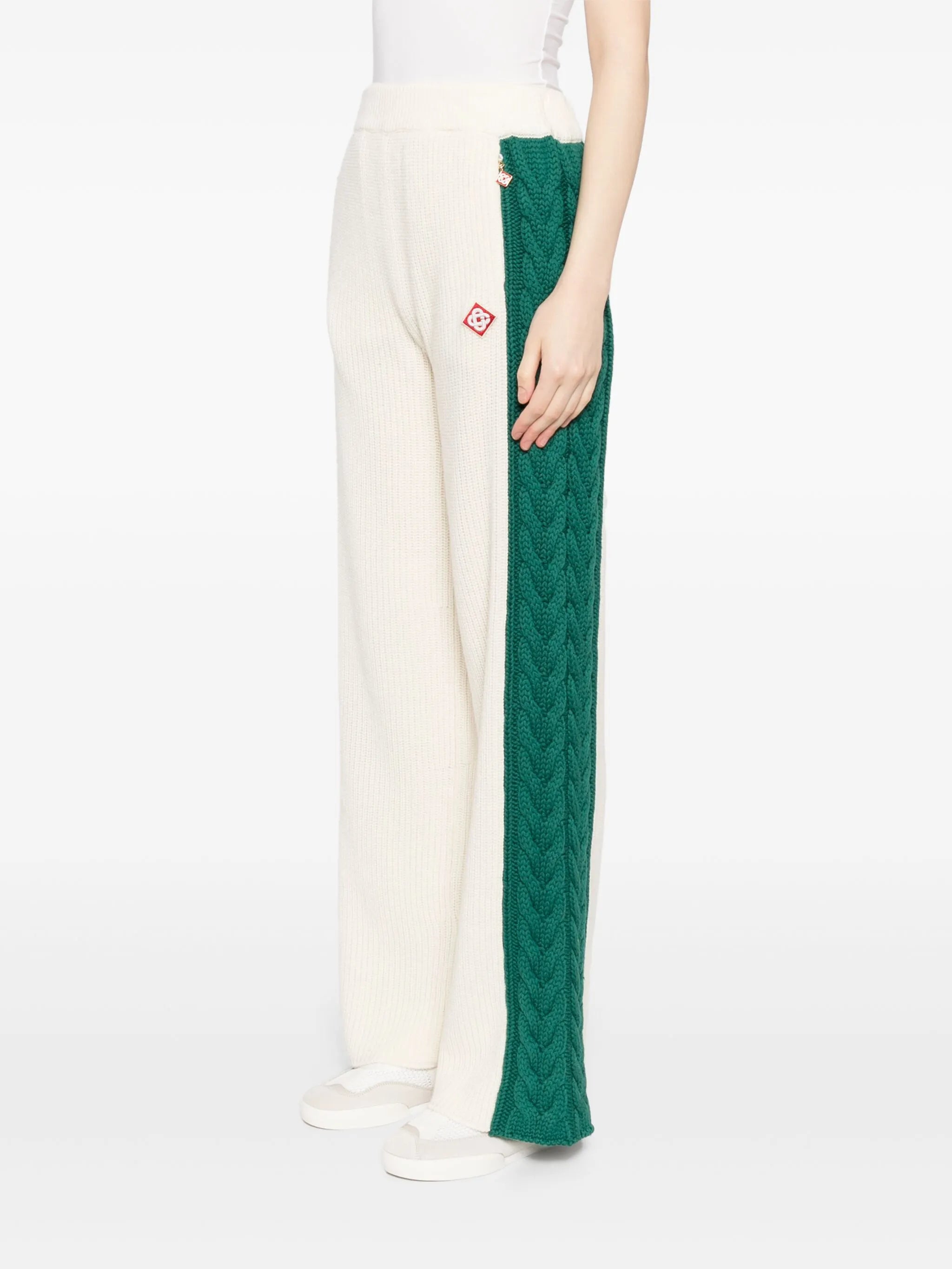 pants with cable pattern