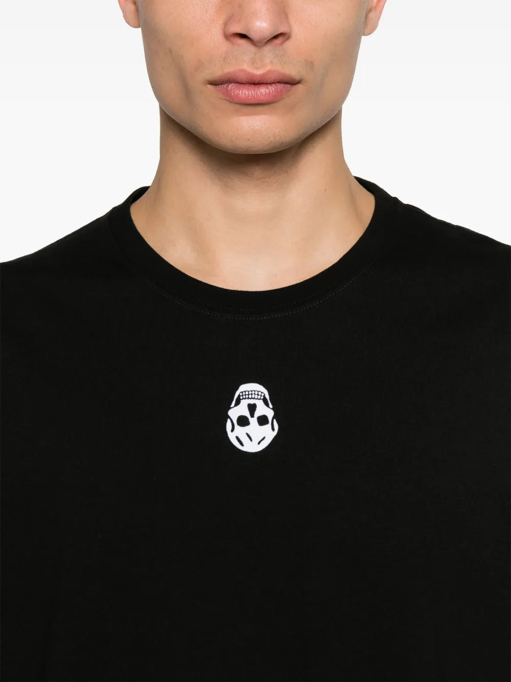 Flocked T-shirt with skull