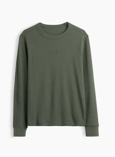 Herren Waffel-Shirt mit Logo