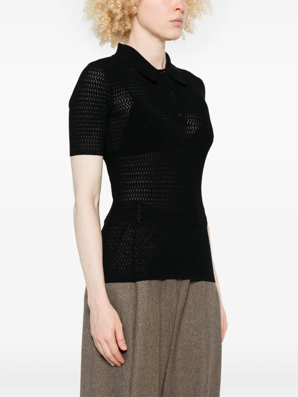 Perforated polo shirt