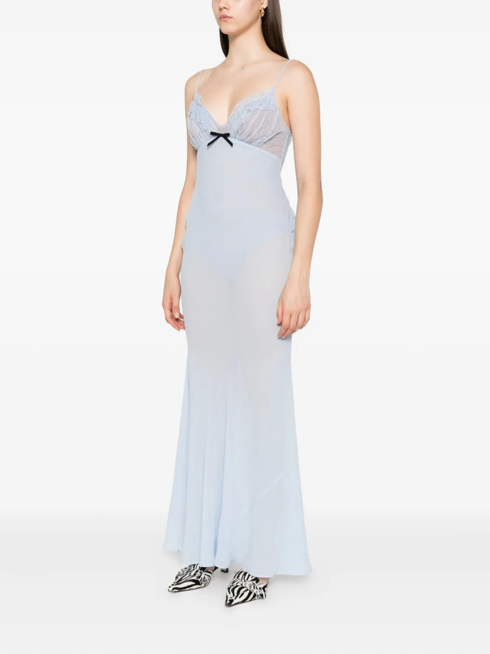 Camisole maxi dress with lace trim