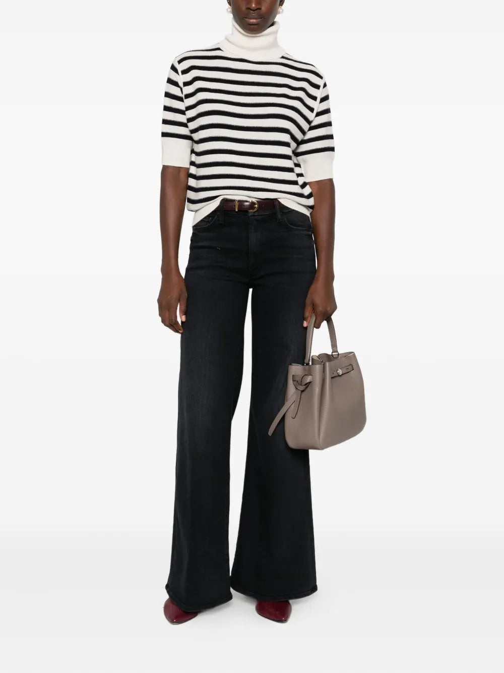 Striped turtleneck sweater