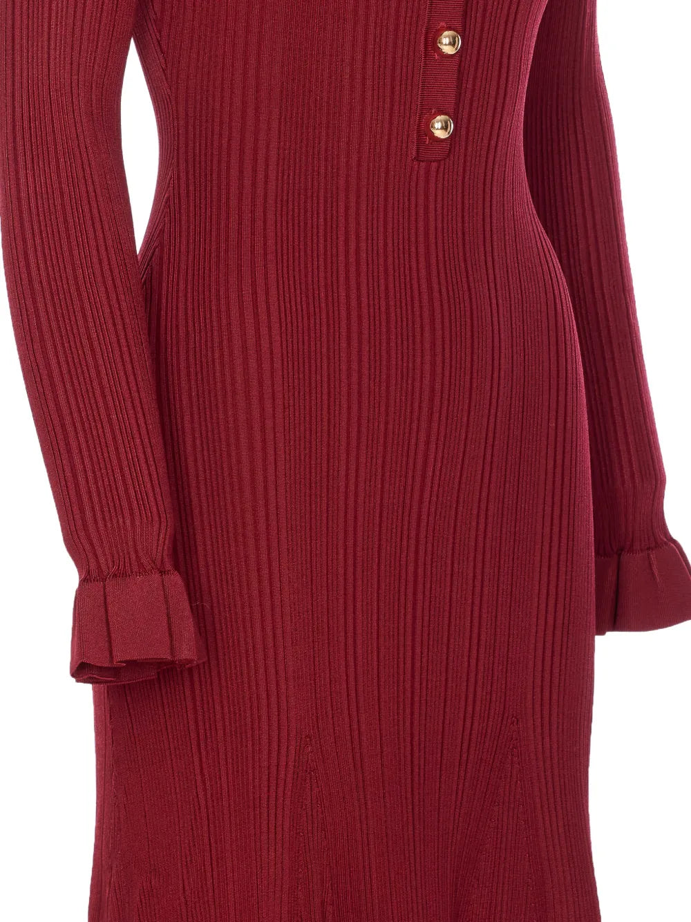 Ribbed dress with button placket