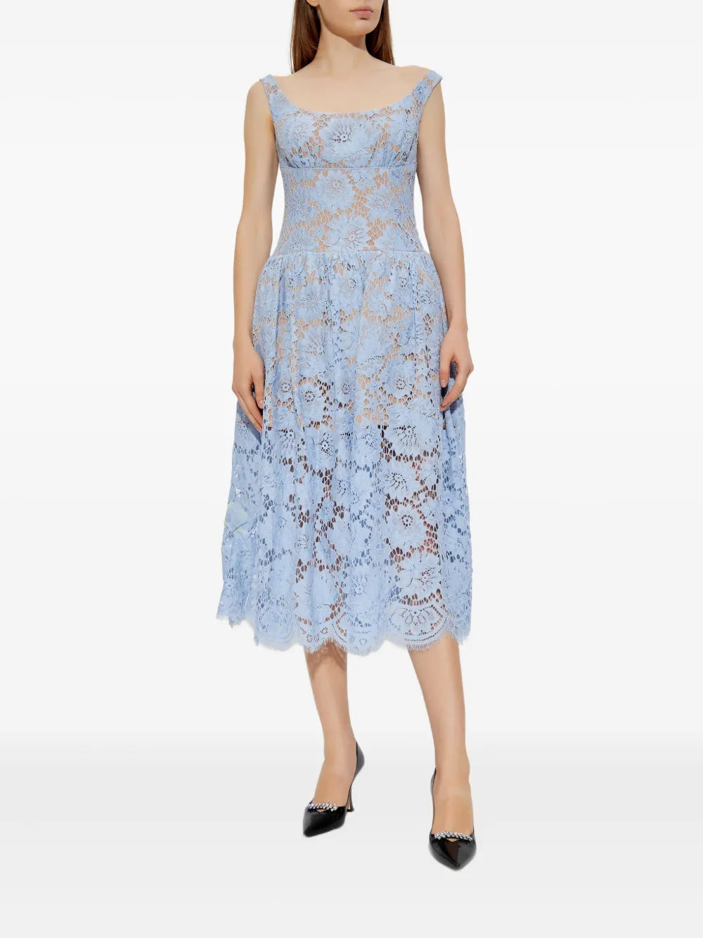Midi dress made of floral lace
