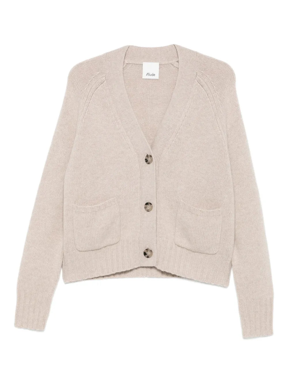 Buttoned cardigan with patch pockets