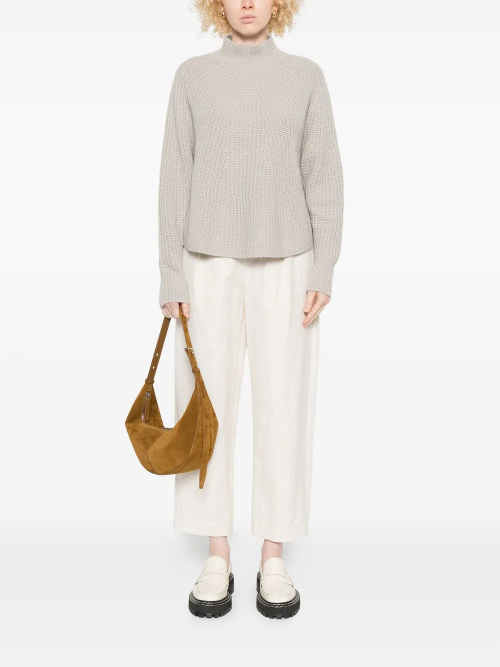 Sweater with stand-up collar