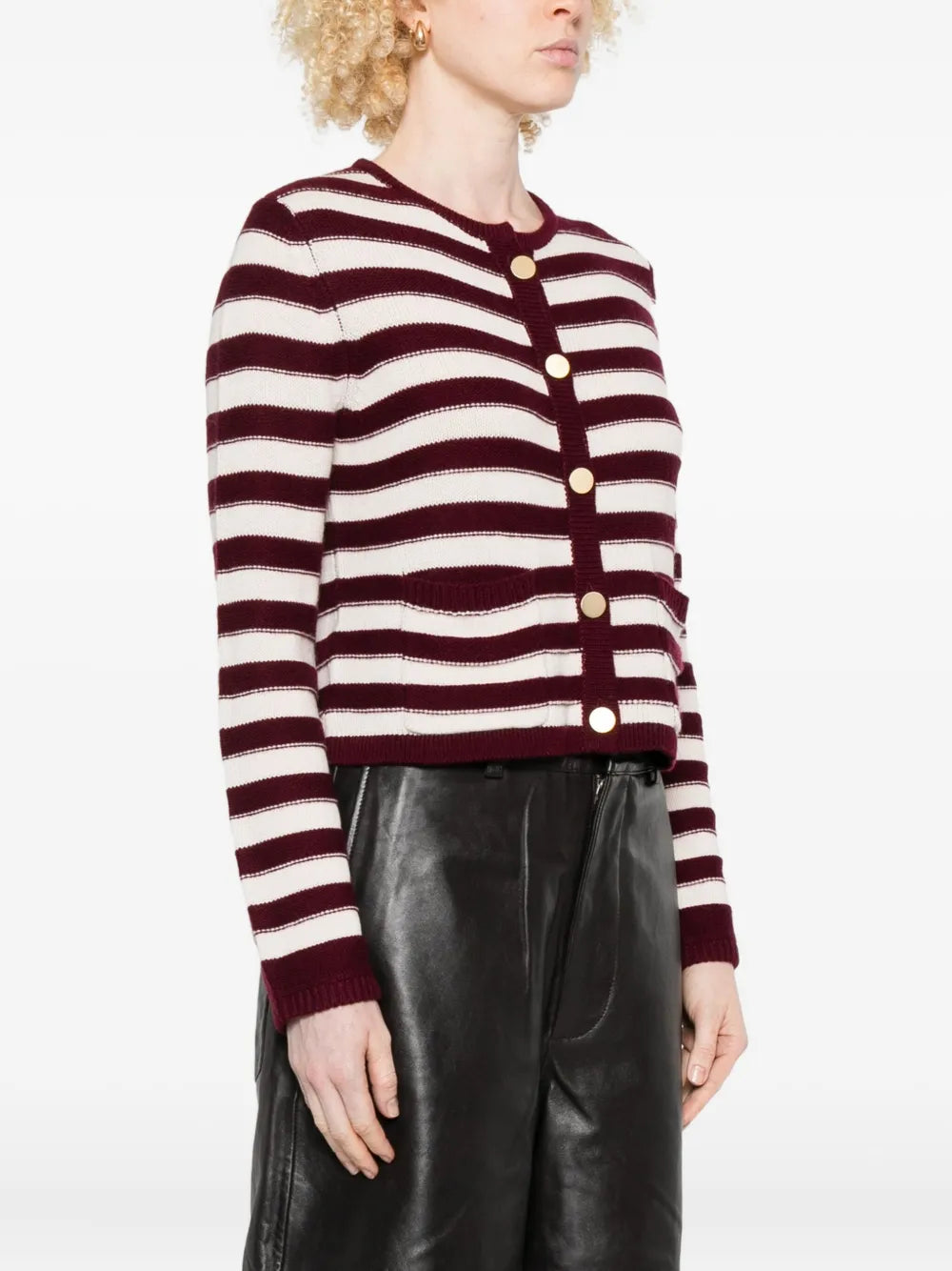 Pruhovaný cardigan s knoflíky