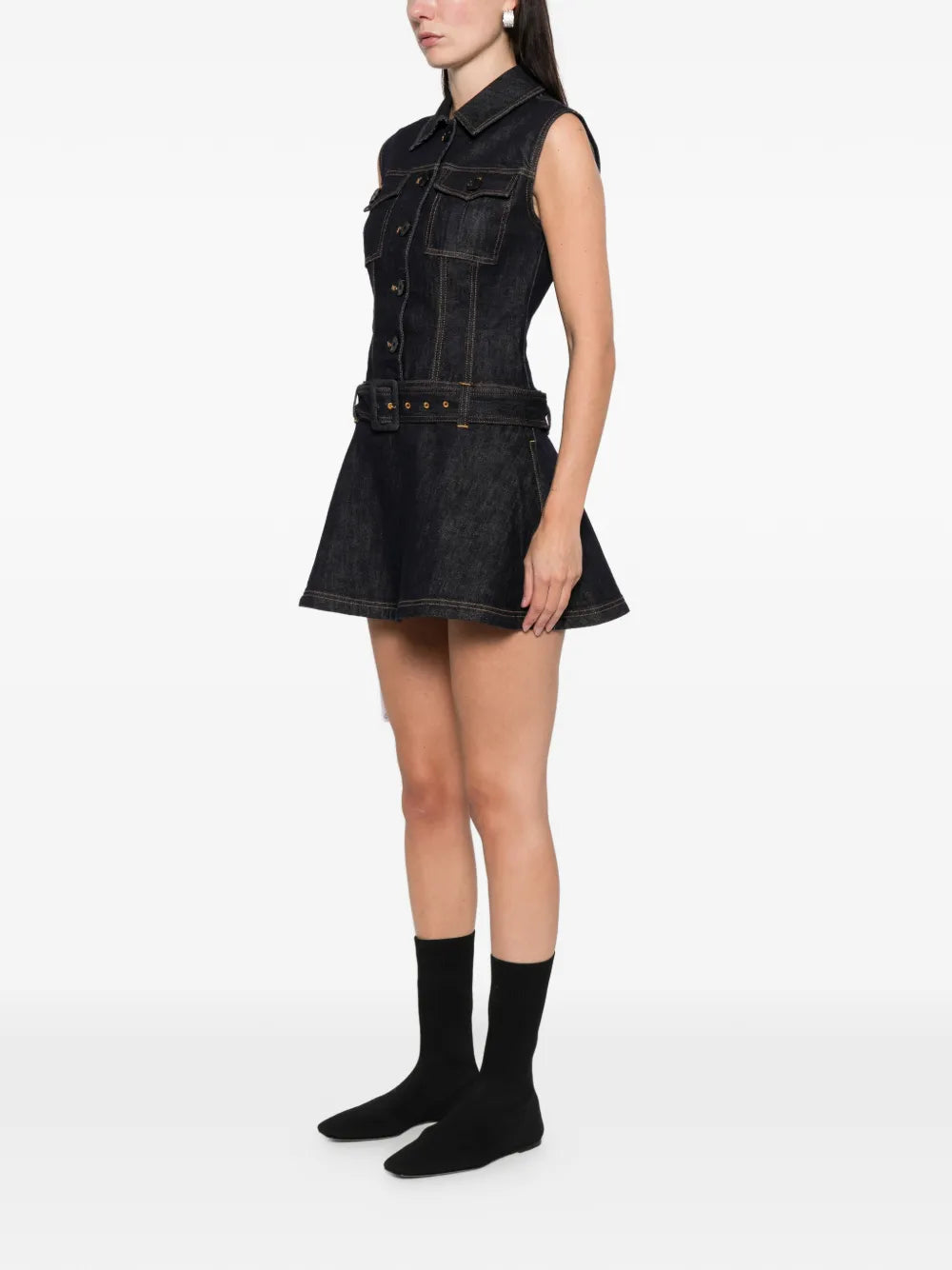 INDIGO DENIM ROZŠÍŘENÉ MINI ŠATY
