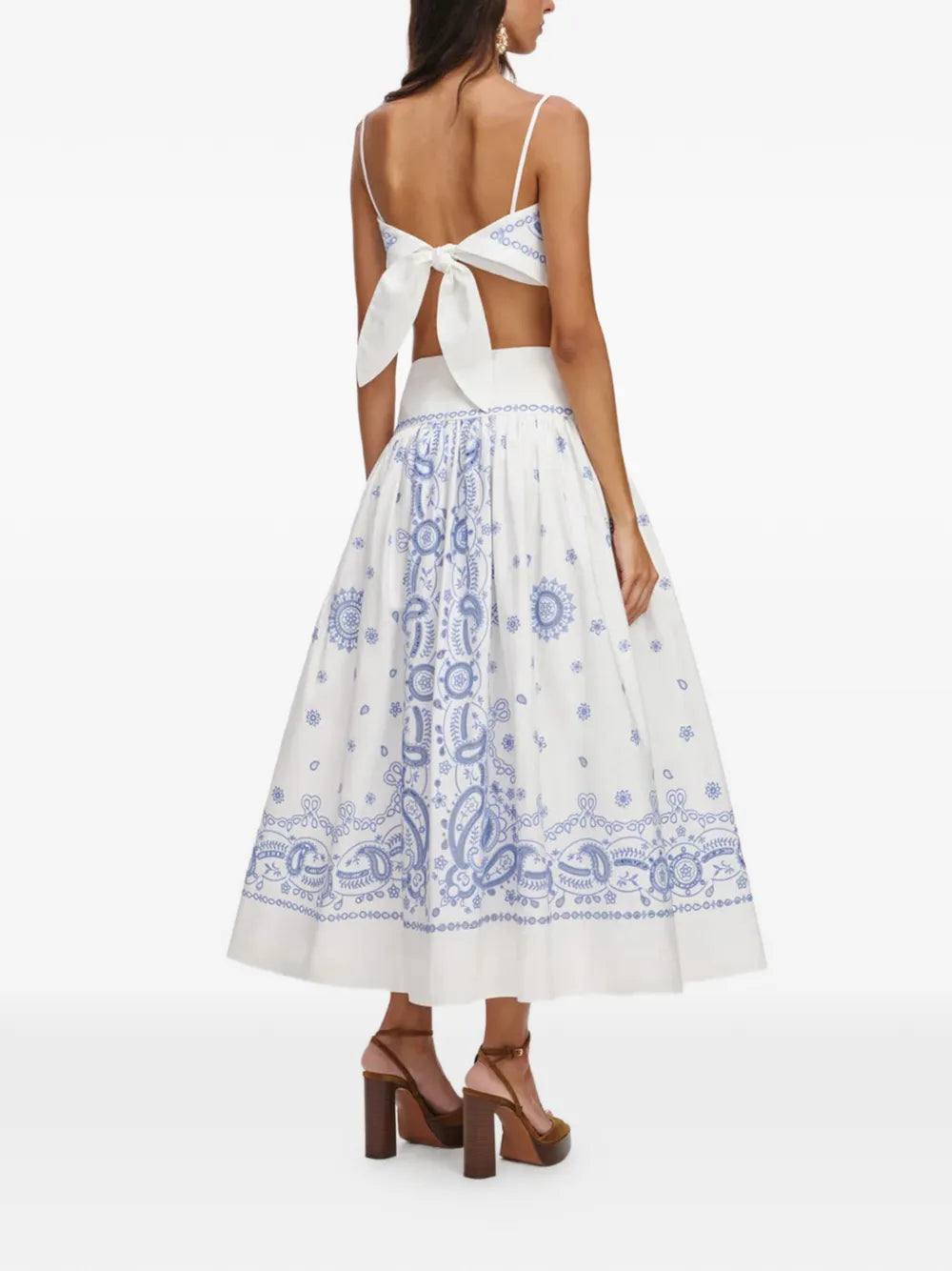 Maxi skirt with paisley embroidery