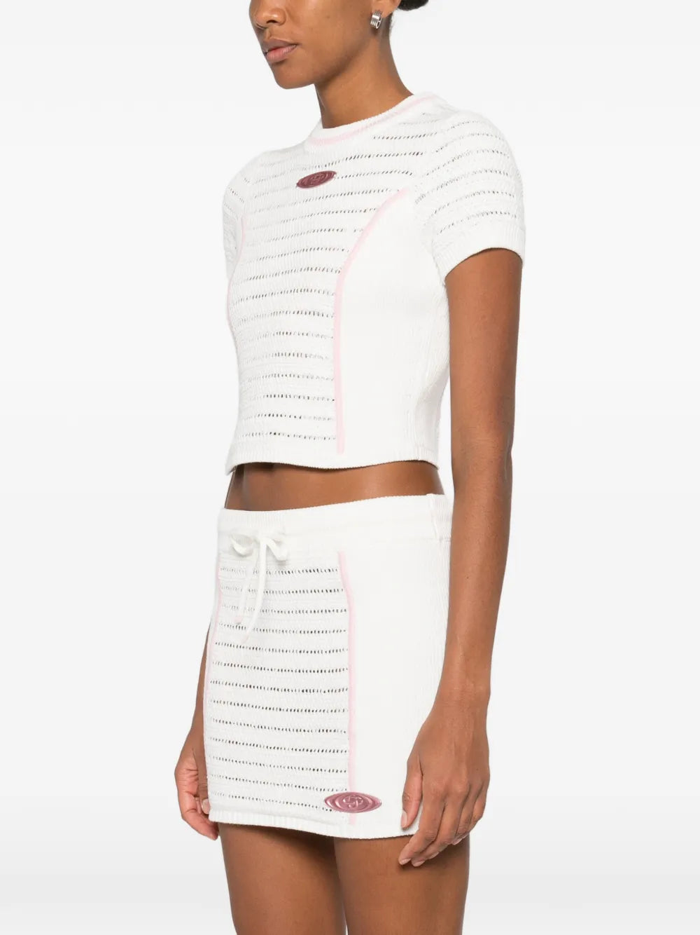 Knitted top with trim