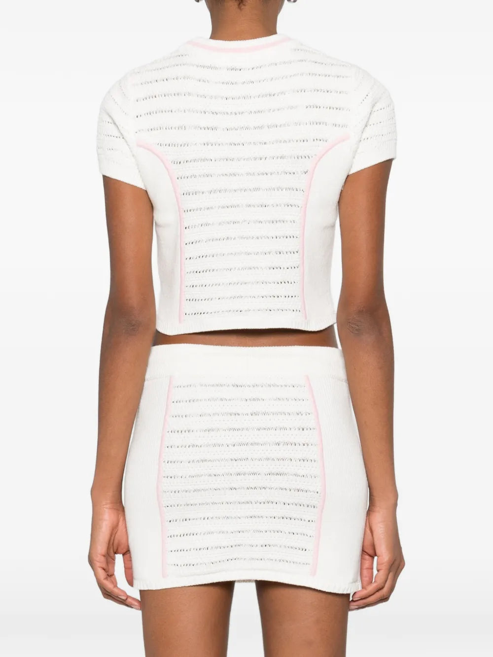 Knitted top with trim