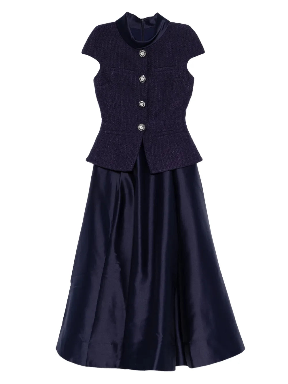 Klasické midi šaty s bouclé efektom