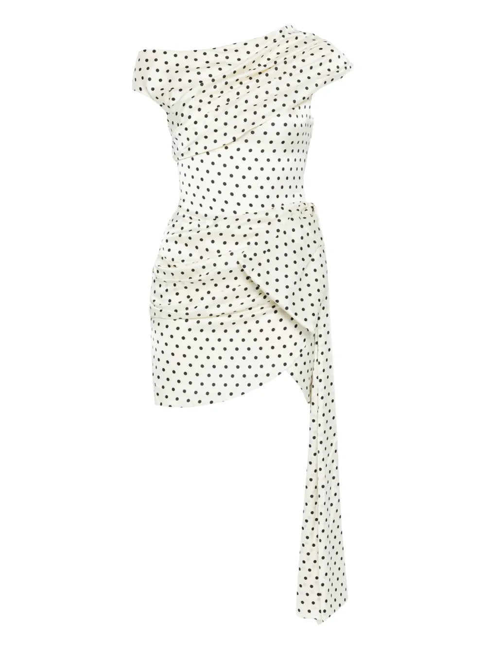 POLKA DOT SATIN VÁZANÉ MINI ŠATY