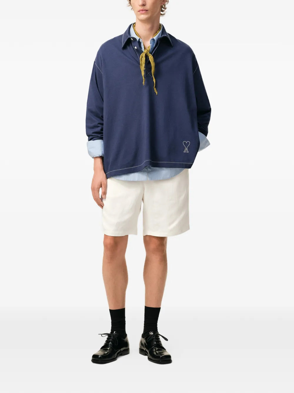 Elasticated Waist Shorts with Embossed Ami de Coeur