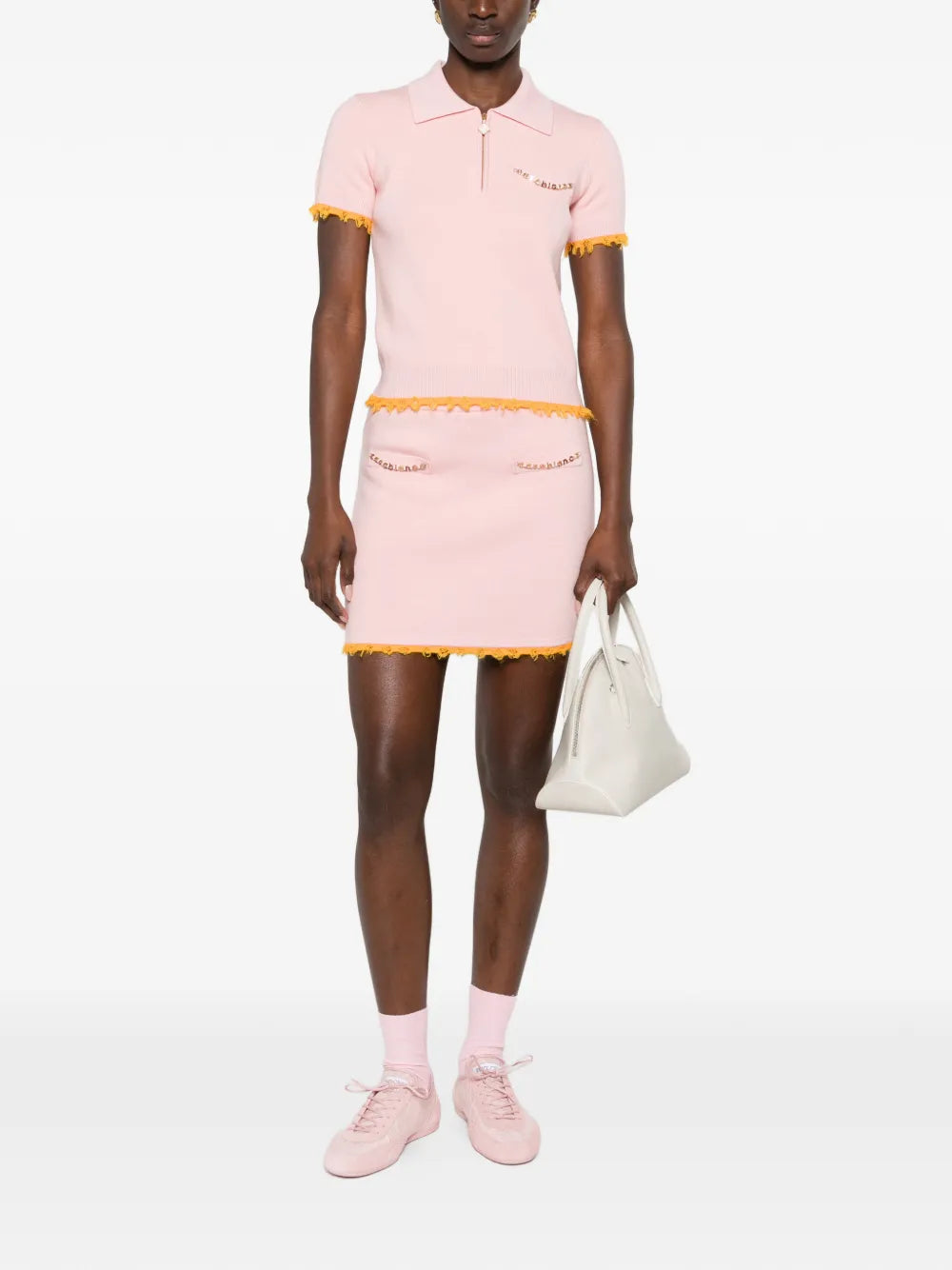 Mini skirt with logo embellishment