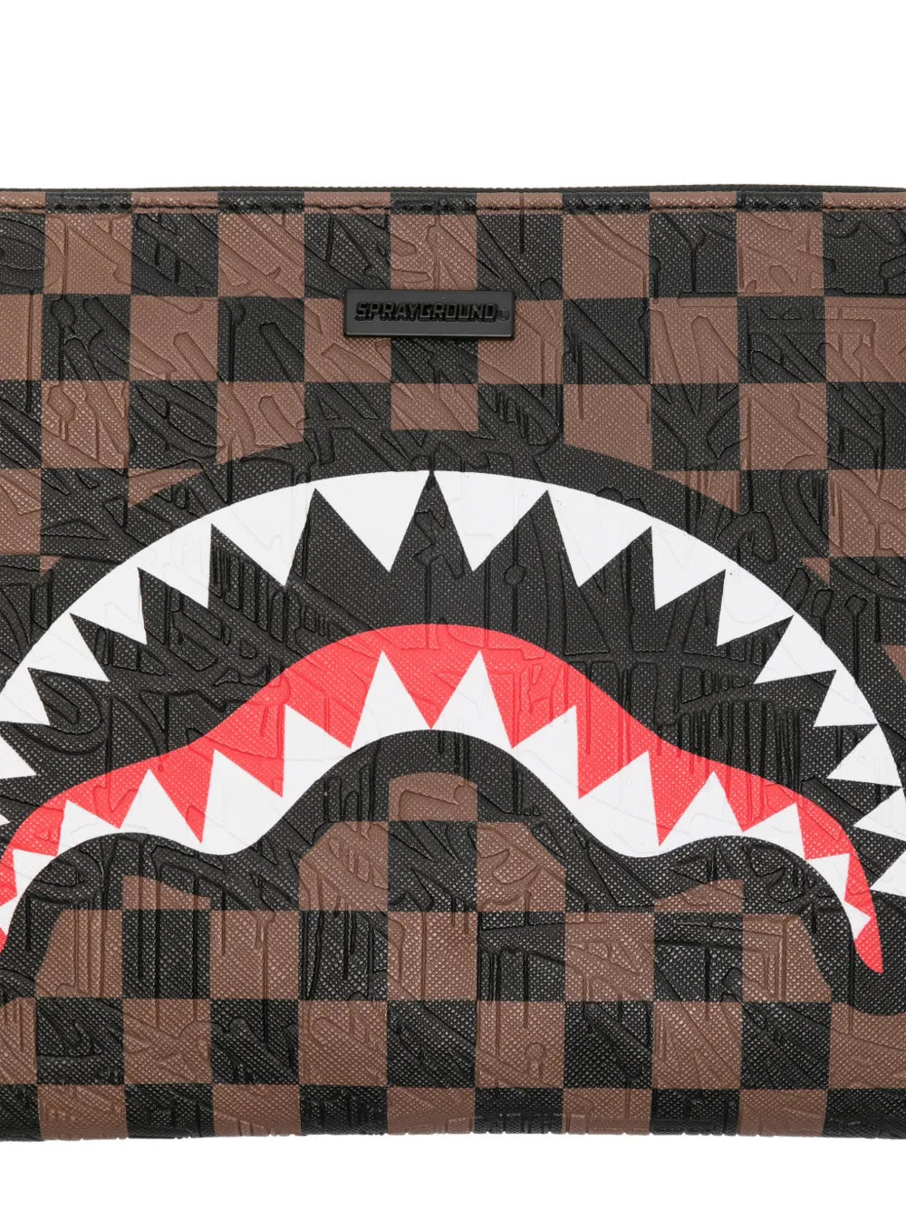 Shark Clutch with Checkerboard Pattern