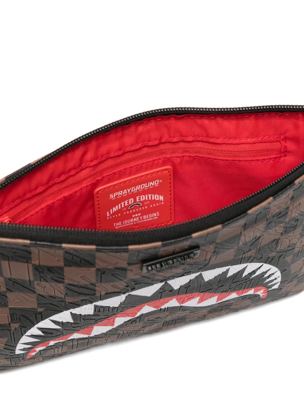 Shark Clutch with Checkerboard Pattern