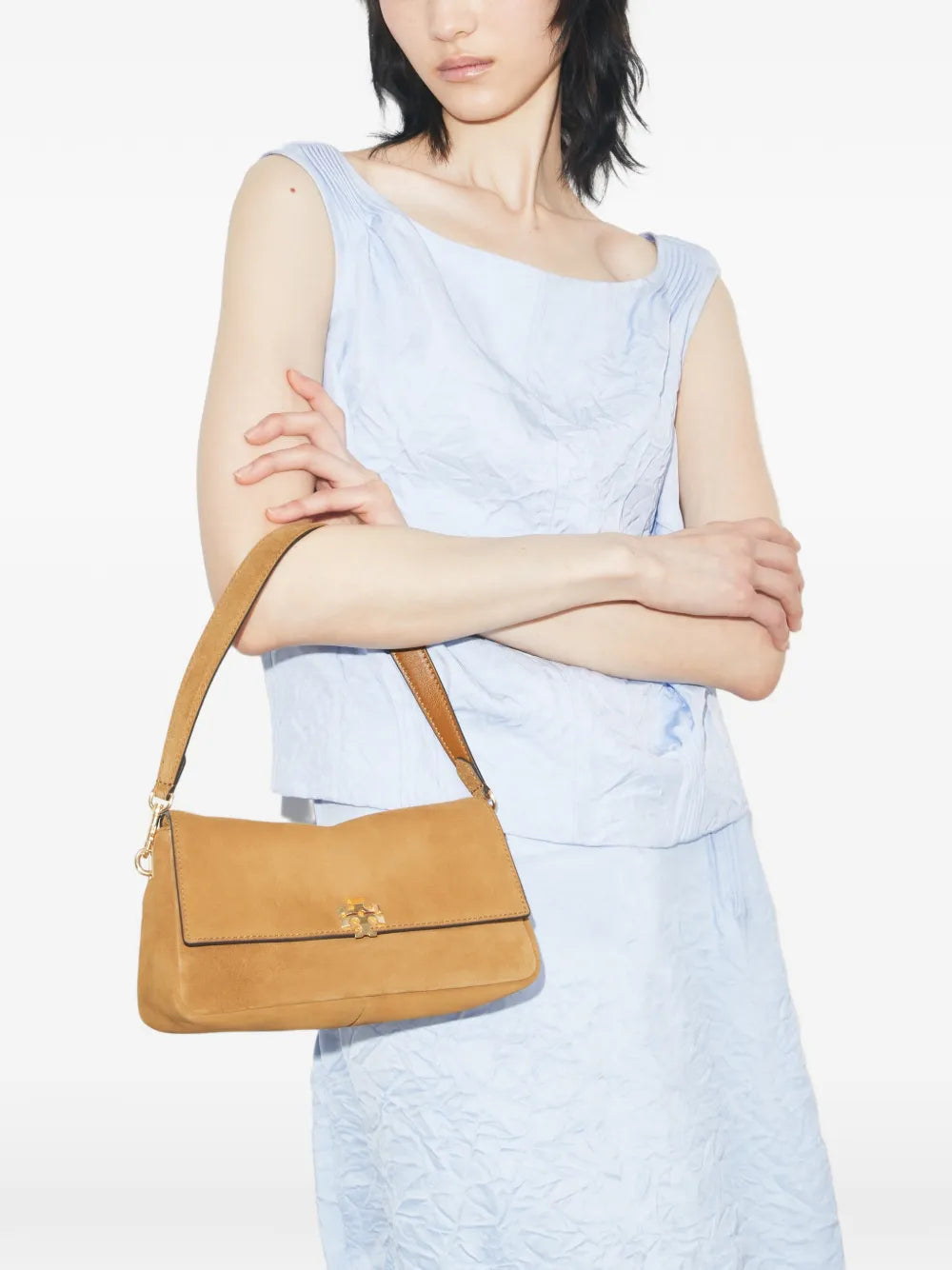 Kleine Charlie Schultertasche aus Wildleder