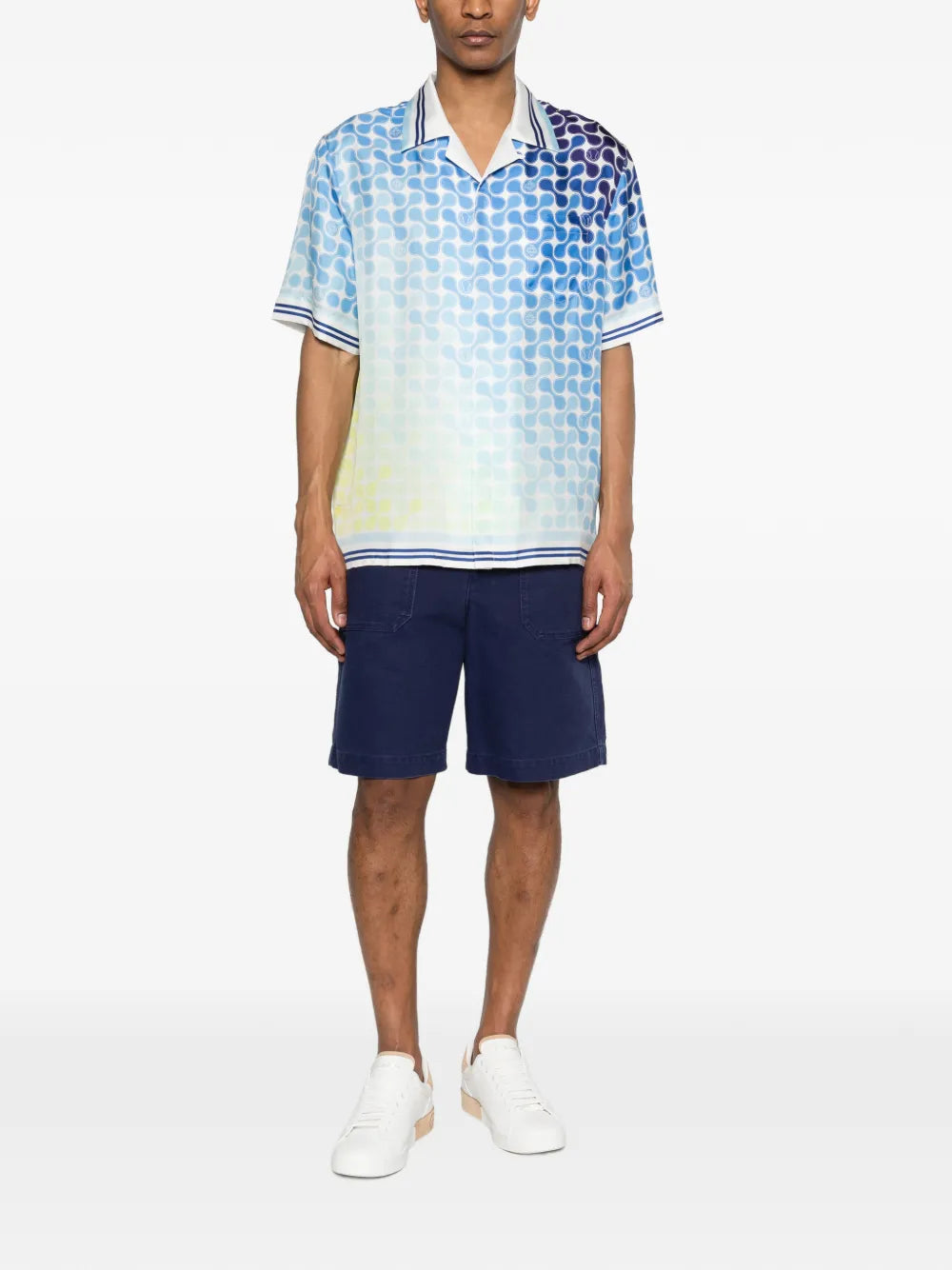 Tennis Tile Cuban Shirt with Pattern
