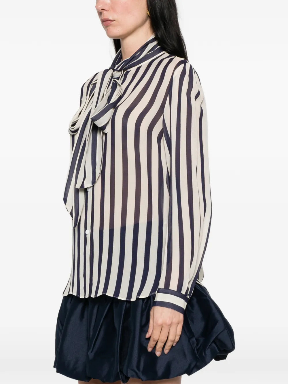 Blouse with stripes