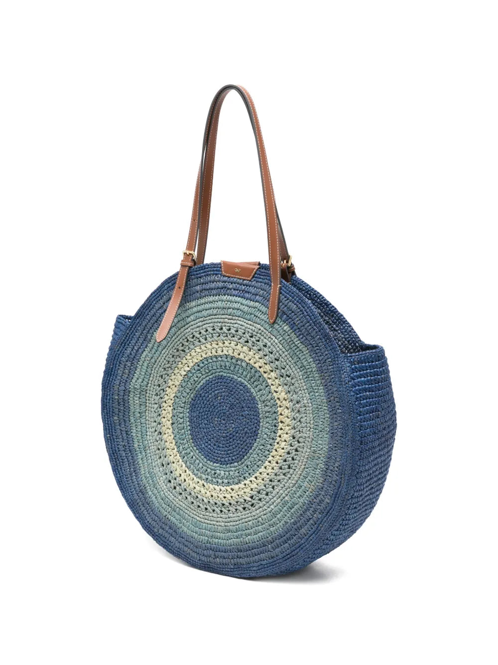 Okrúhla taška Tote z raffia prútia s mašľou