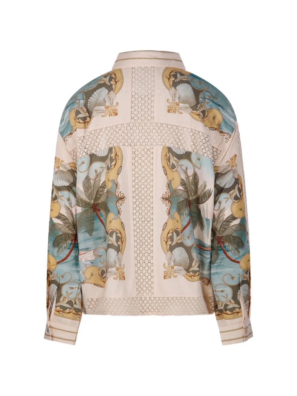 Royal Sea shirt with eyelet pattern