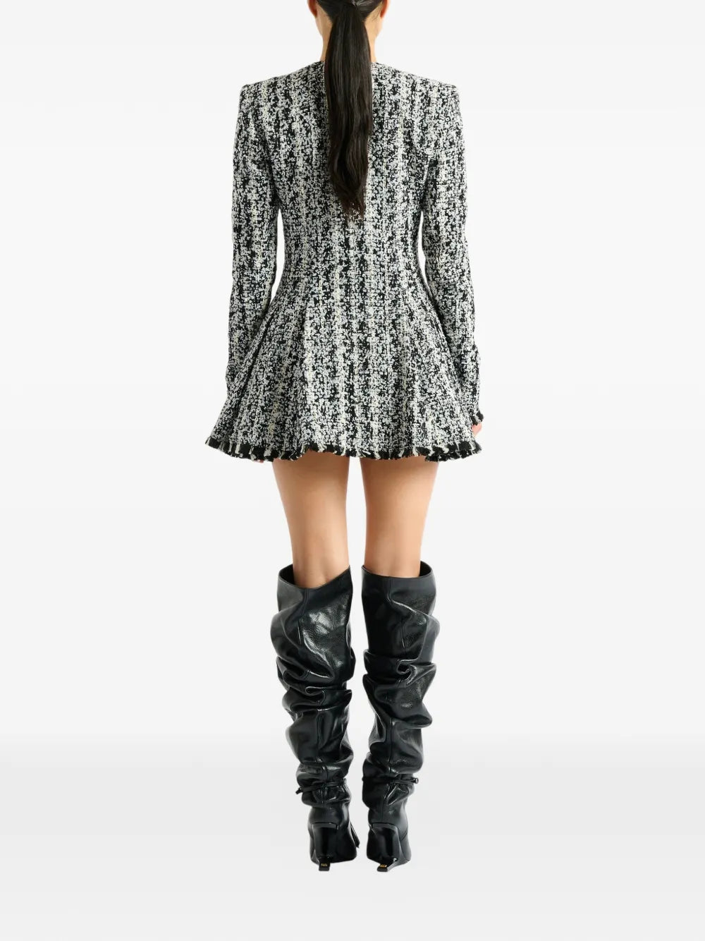 Kurzes Kleid mit Tweed flaire