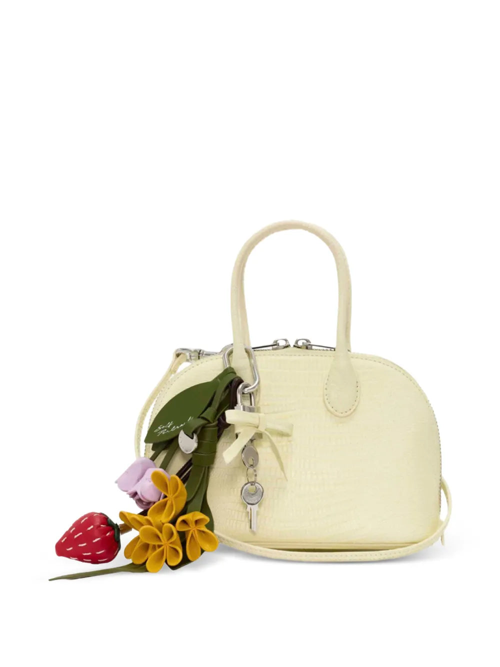 mini bag with flower charm