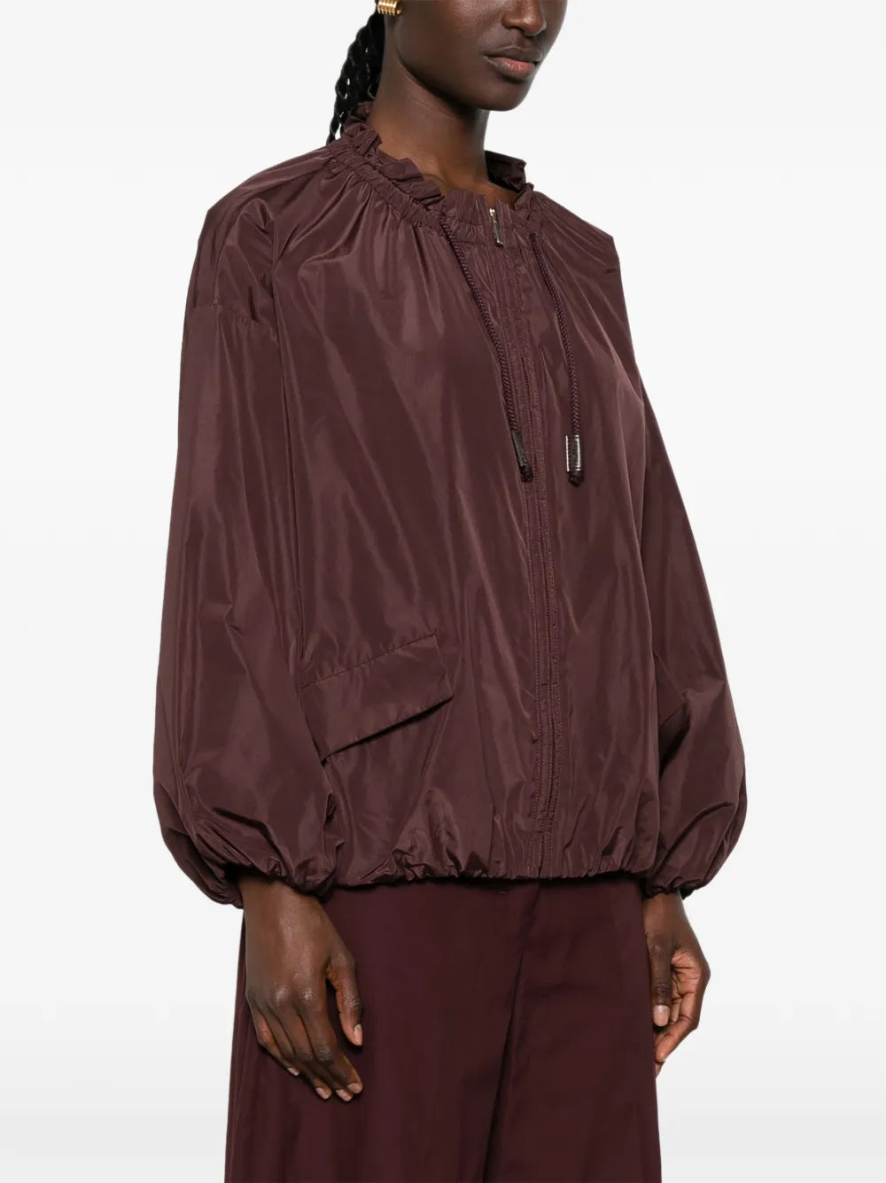 Jacke mit Rüschen und Kordelzug