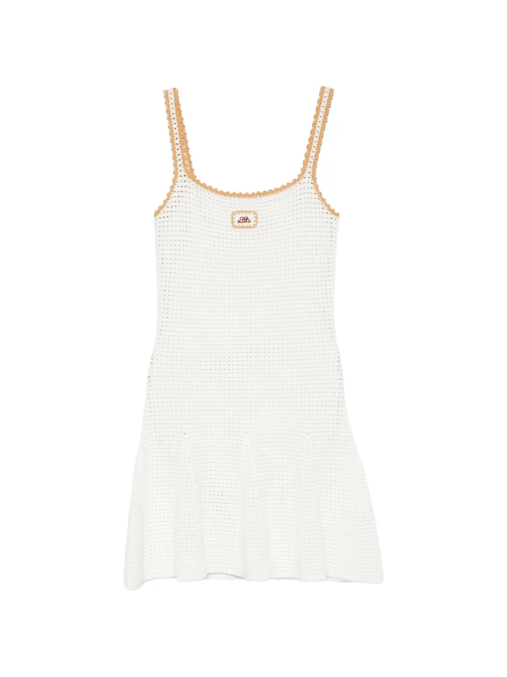 gehäkeltes Mini-Kleid Logo-Aufnäher
