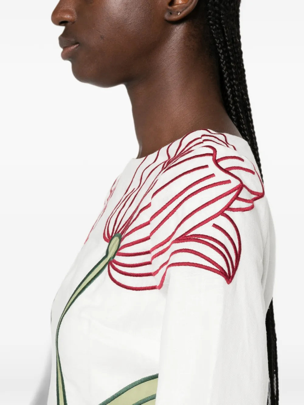 Minikleid mit gestickten Blumenapplikationen