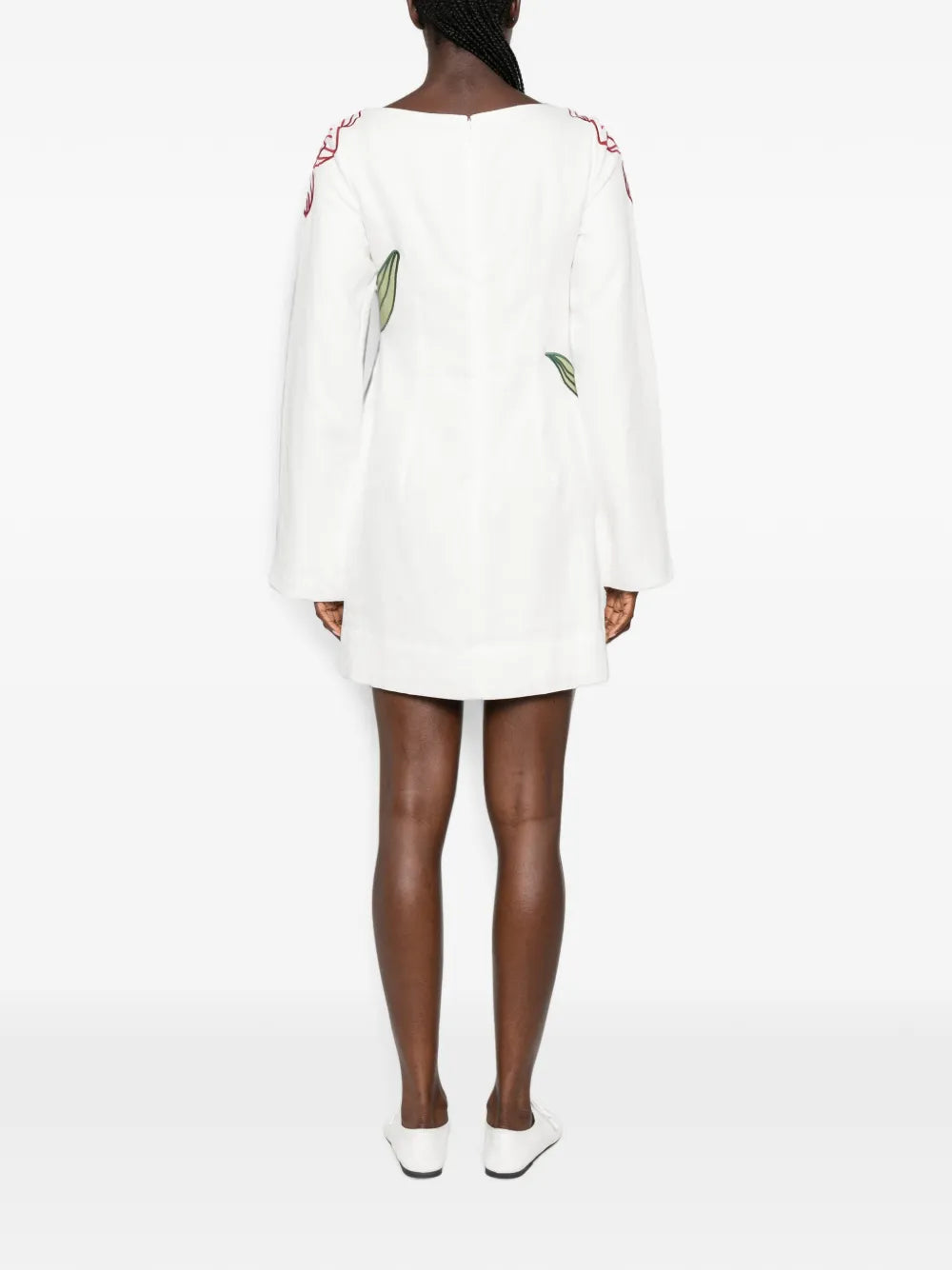 Minikleid mit gestickten Blumenapplikationen