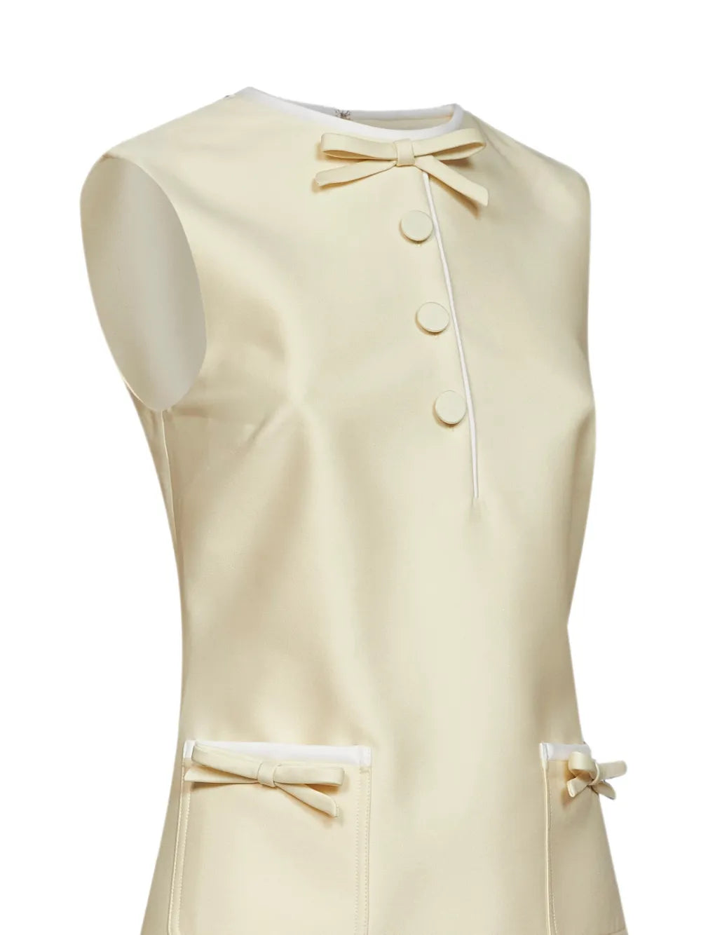 sleeveless mini dress with bow decoration