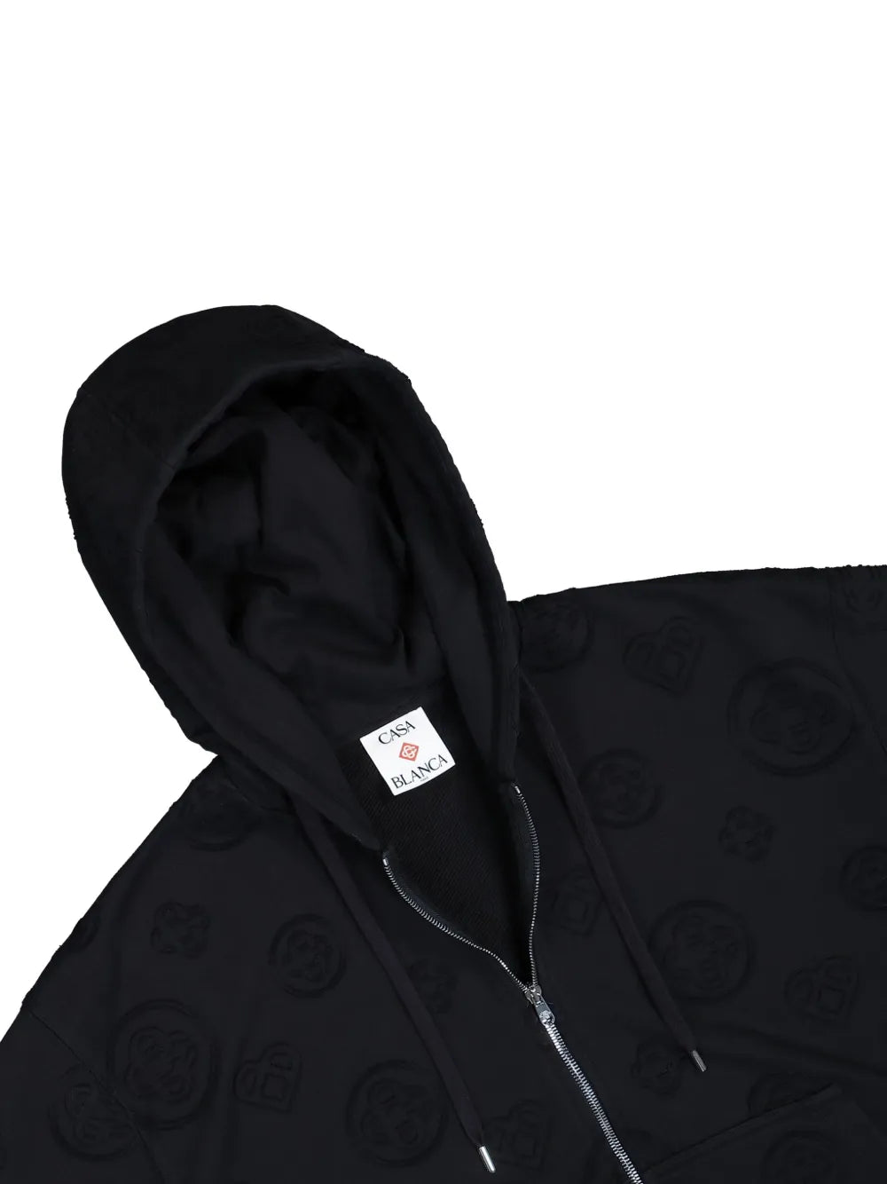 APPLIQUE MONOGRAM ZIP UP HOODIE