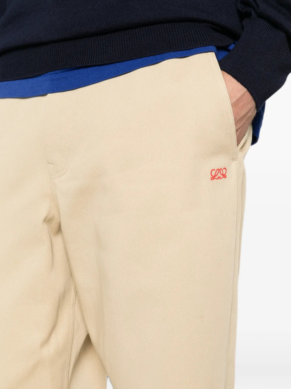 Herren Twillhose mit Logo-Stickerei