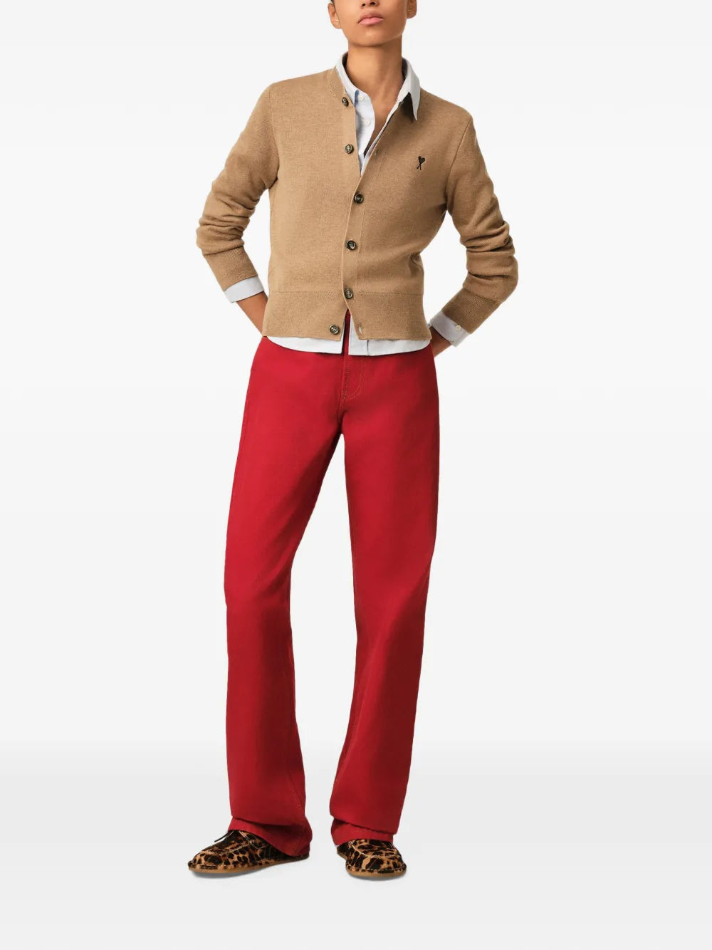 Cardigan aus Wolle mit Rundhalsausschnitt und Ami de Coeur