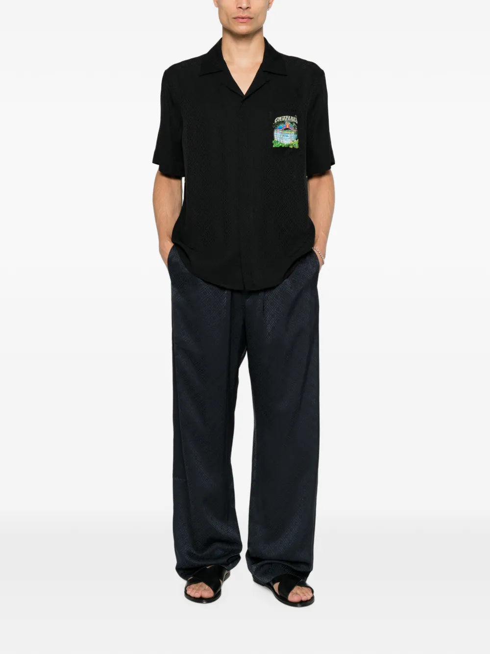 Hose mit Monogramm-Jacquard